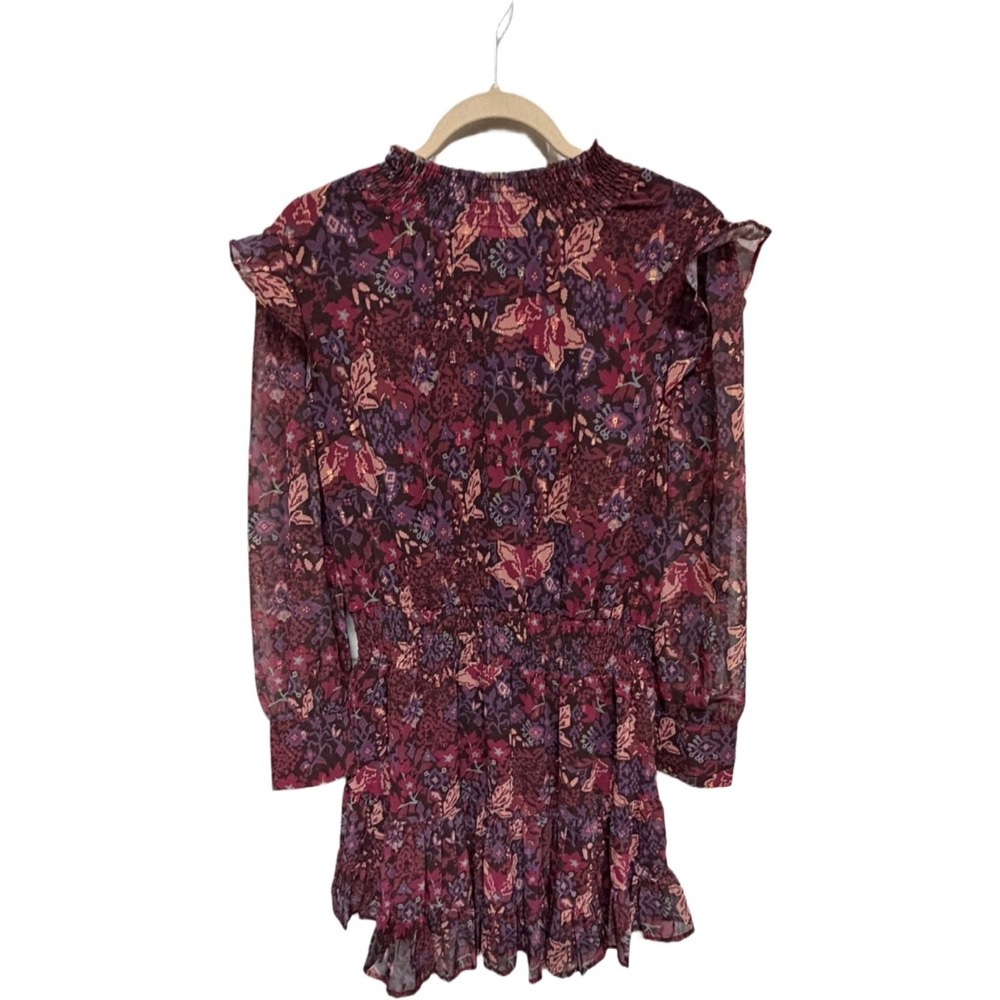 Sincerely Ours Juliette Dress NWT Medium Floral Smocked Mock Neck Ruffle Mini